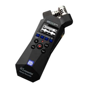 Zoom H1essential Stereo Handy Recorder (2024 Model, Essential Series) with 32-Bit Float, Accessibility, X/Y Microphones, USB Microphone, Portable, for Musicians, Podcasters, Filmmakers