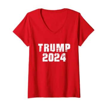 Womens Trump 2024 Election Keep America Great 2020 and more RED V-Neck T-Shirt