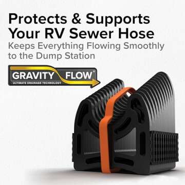 Camco Sidewinder 10-Ft RV Sewer Hose Support - Flexible Telescoping Design for Avoiding Obstacles & Deep Cradles Secure RV Sewer Hose - Out-of-the-Box Ready & Folds for RV Storage (43031)