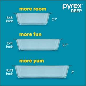 Pyrex Deep Glass Baking Dish with Lid - 7x11 Casserole Pan