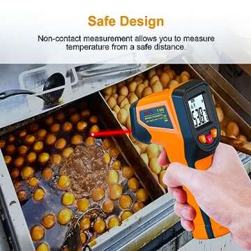 Upgrade 2023 Laser Infrared Thermometer Non-Contact Digital Temperature Gun, -58℉～1112℉(-50℃～600℃) IR Thermometer for Industrial, Kitchen Cooking, Automotive, HVAC (Not for Human Body Temp)