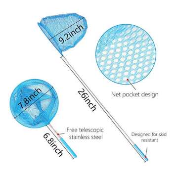 Kids Telescopic Butterfly Fishing Nets for Kids Catching Insect Net Outdoor Tools for Catching Bugs Fish Insect Ladybird, Extendable 34 Inches and Anti Slip Grip