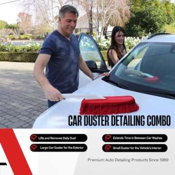 The Original California Car Duster Detailing Kit with Plastic Handle, Model Number: 62445 , Red