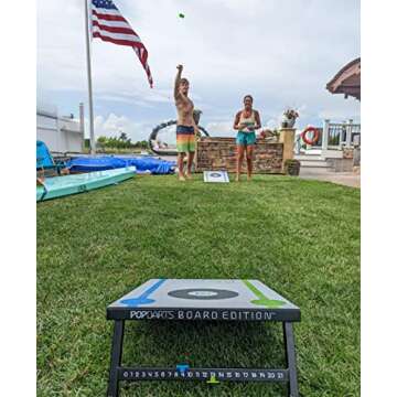 Popdarts Board Edition Set - Backyard, Indoor and Outdoor Game - Great Cornhole Alternative - Includes 2 All-Weather Boards, Original Set, Travel Case, and Score Keeper