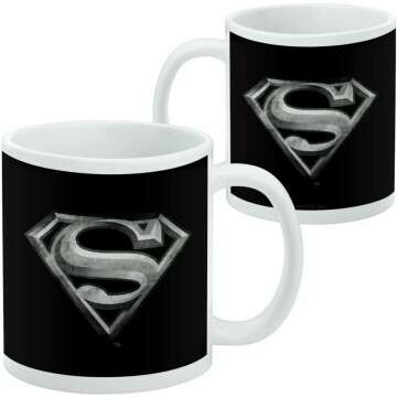 GRAPHICS & MORE Superman Steel Logo Ceramic Coffee Mug, Novelty Gift Mugs for Coffee, Tea and Hot Drinks, 11oz, White