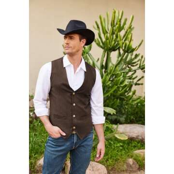 Slim Fit Suede Leather Vest for Men - COOFANDY