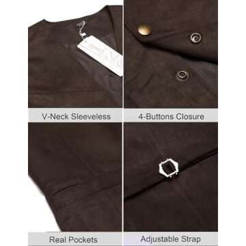 Slim Fit Suede Leather Vest for Men - COOFANDY