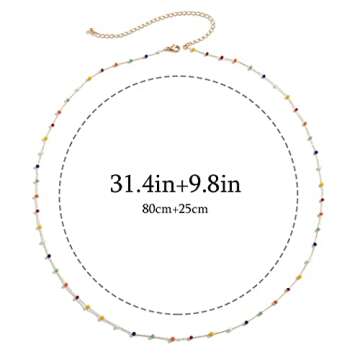 Cosydays Sexy Waist Chain Gold Colorful Beads Body Chain Beaded Belly chain Beach Bikini Chains Summer Body Chain Jewelry for Women and Girls