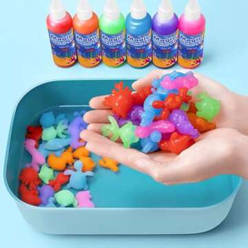 Magic Water Elf Toy Kit, Water Fairy Water Gel Kit, Aqua Animal Toy, Creative Magic Water Toy Creation kit, 100ml Capacity Water Elf Set with 12 Shape Molds, Children's DIY Marine Life (12 Colors)