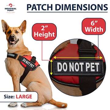 Industrial Puppy Do Not Pet Patch - Attachable Patches with Hook Backing for Do Not Pet Dog Vest Harness or Collar - Service Dog, Emotional Support, Service Dog in Training, and Therapy Dog Patches