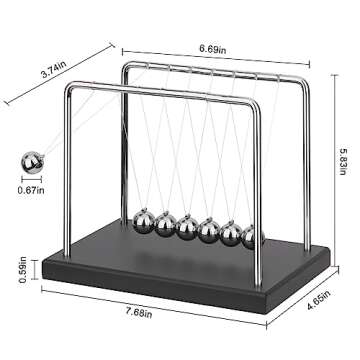 QLKUNLA Newtons Cradle Balance Balls Science Physics Gadget Desktop Decoration Kinetic Motion Toy for Home and Office(7 Beads) (7 Beads)