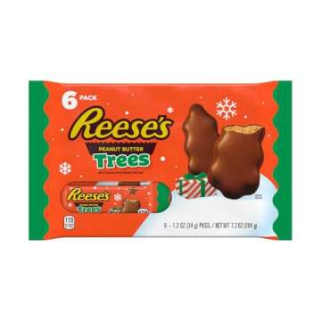 REESE'S Milk Chocolate Peanut Butter Trees - 6 Pack Holiday Candy