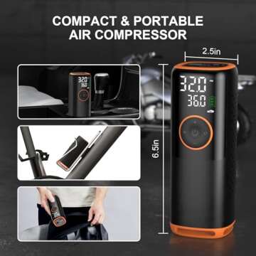 Tire Inflator Portable Air Compressor-160 PSI Portable Air Pump for Car Tires,Portable Tire Inflator for Car, Bike, Motorcycle Tires, Balls and More, with Tire Pressure Gauge