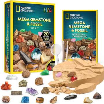 Mega Fossil & Gemstone Kit