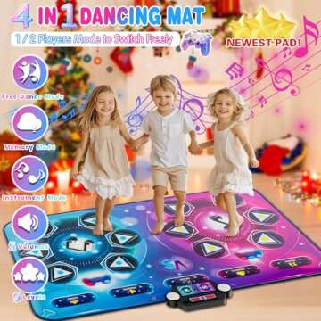 Upgraded Extra Large Electronic Dance Mats, Dance Pad with Single&Double Players Mode