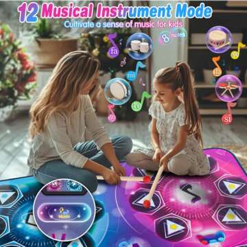 Upgraded Extra Large Electronic Dance Mats, Dance Pad with Single&Double Players Mode