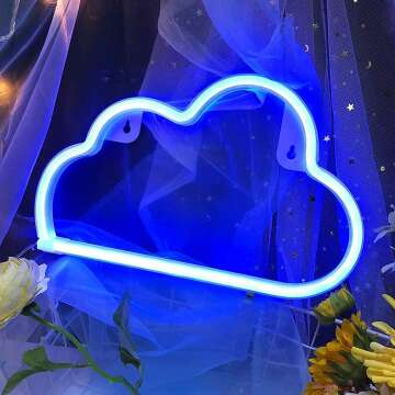 iceagle Cloud Neon Signs- Neon Lights for Wall Decor USB or Battery Neon Signs for Bedroom Cloud Light for Christmas Birthday Party Living Room Girls Kids Room,Blue