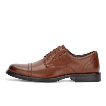 Dockers Men's Oxford Shoe - Tan Cap Toe Dress Shoes