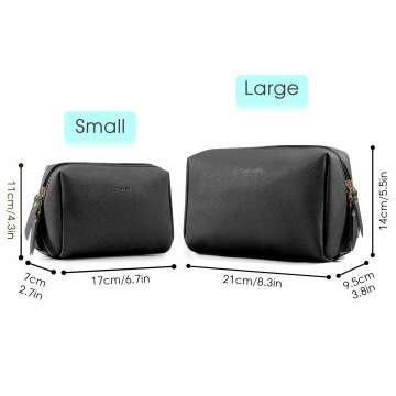 Large Vegan Leather Makeup Bag for Travel