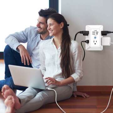 5-Outlet Surge Protector with 4 USB Charge Ports