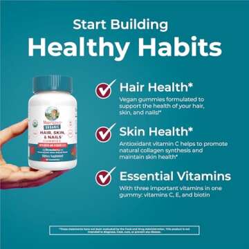 MaryRuth Organics Hair Skin and Nails Vitamins - Biotin Gummies with Vitamin C