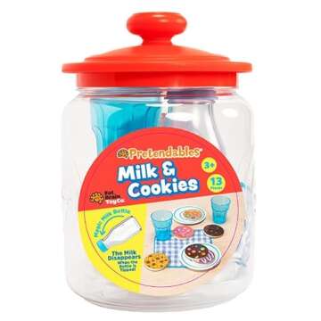 Fat Brain Toys Pretendables Milk and Cookies Set - Pretendables Milk and Cookies Set - New Imaginative Play for Ages 3 to 10