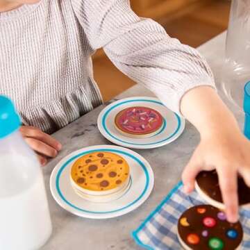 Fat Brain Toys Pretendables Milk and Cookies Set - Pretendables Milk and Cookies Set - New Imaginative Play for Ages 3 to 10