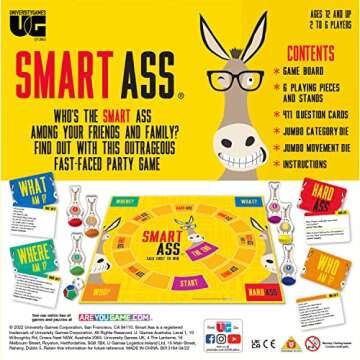 University Games, Smart Ass Trivia The Ultimate Who, What, Where Party Game , for Families and Adults Ages 12 and Up and 2 to 6 Players