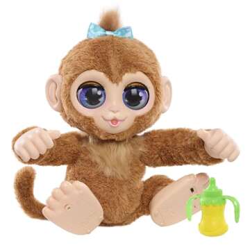 Just Play furReal Peanut The Playful Monkey Interactive Toy, 15-inch Realistic Plush, Kids Toys for Ages 4 Up