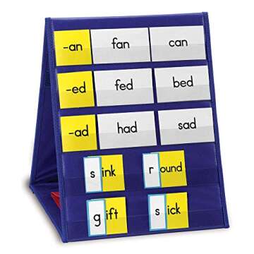 Learning Resources LER2523 Learning Resources Tabletop Pocket Chart Card Set, 80 Cards, Grades 1-3, Brown/a, 0.9 inches tall