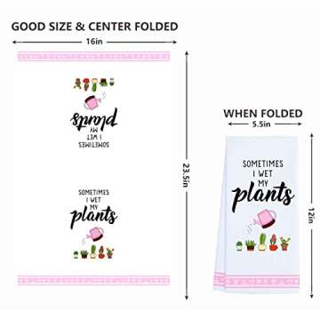 LXOMILL Funny Kitchen Towels, Plant Lover Gifts for Women Gardener, Plant Lady Mom Gifts, Housewarming, Friend Birthday Gift, Succulent Cactus Plant Gifts