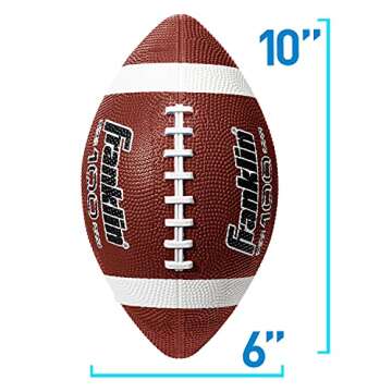 Franklin Sports Junior/Youth Football - Grip-Rite 100 - Kids Junior Size - Durable Outdoor Rubber Football - Brown/White