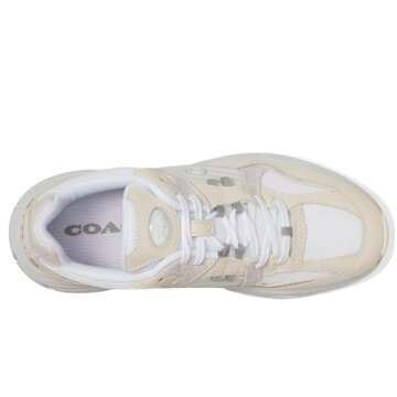 Coach Women's C301 Signature Sneaker, Chalk/White, 6.5