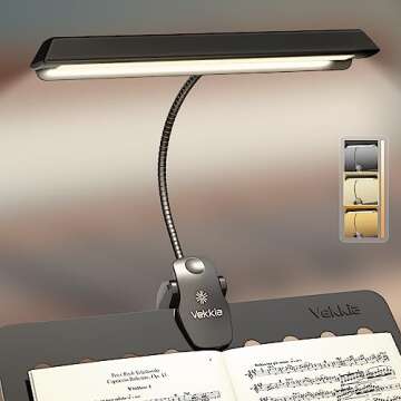 Vekkia Rechargeable Music Stand Light - Clip - on for Musicians' Piano, 9 - Level Dimmable, Portable, USB - C, for Piano, Orchestra, Podium, Easel