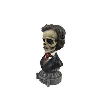 World of Wonders Dead Authors Collectible Gothic Horror Displayable Figurines | Gifts for Book Lovers | Skull Decor for your Home | Spooky Home Office Decoration - Poe