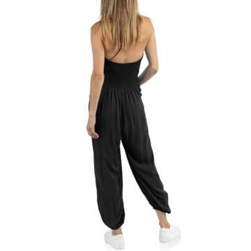 Cicy Bell Women's Sexy Halter Jumpsuits Casual Deep V Nevk Beach Jogger Long Pants Rompers