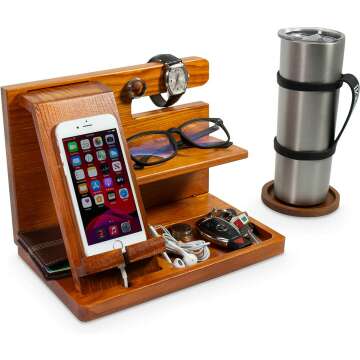 Peraco's Wooden Docking Station - Organizer and Stand for Men