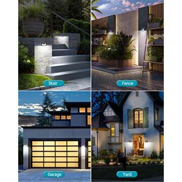 Solar Lights Outdoor 7 Pack, 140LED/3 Modes Motion Sensor, Solar Powered, Wireless IP65 Waterproof Outdoor Wall Lights, Bright for Backyard Garden Fence Patio Front Door