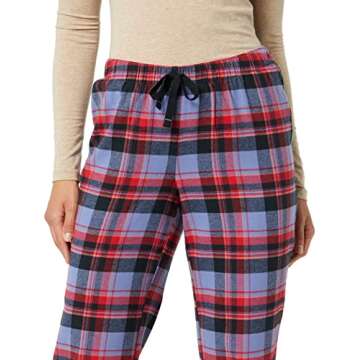 Amazon Essentials Women's Flannel Pajama Sleep Pant (Available in Plus Size), Blue Mixed Tartan, XX-Small