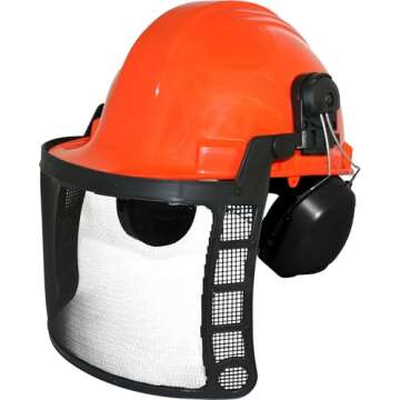 Forester Protective Clothing - OEM Forestry Cutter Combo Kit Apron Chaps Helmet Face Shield Ear Muffs Safety Glasses Arborist Equipment Chainsaw Pants Logging Tools Helmet Accessories Orange