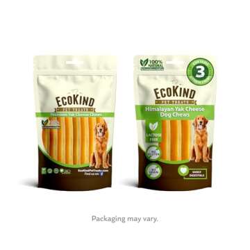 EcoKind Premium Gold Yak Cheese Himalayan Dog Chews, Healthy Dog Treats for Medium Dogs, All Natural, Long Lasting Dog Chew for Aggressive Chewers, High Protein, Rawhide Free Treat, Medium - 3 Chews