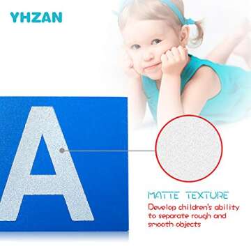 YHZAN Montessori Sandpaper Letters Toys for Toddlers Small & Capital 2pc Wooden Box Set Early Childhood Education Material