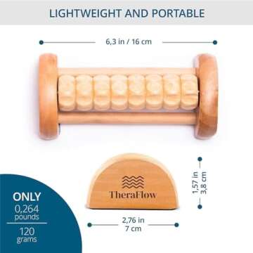 TheraFlow Compact Foot Roller for Plantar Fasciitis Relief | Gifts for Mom and Dad - Portable and Small Foot Massager for Neuropathy | Travel Size Foot Massager for Plantar Fasciitis