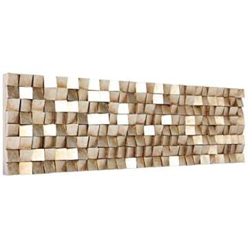 Empire Art Direct Textured II Rugged Blocks with Gold Leaf, 3D Wood Wall Art, Ready to Hang, 72" x 22", Living Room,Bedroom