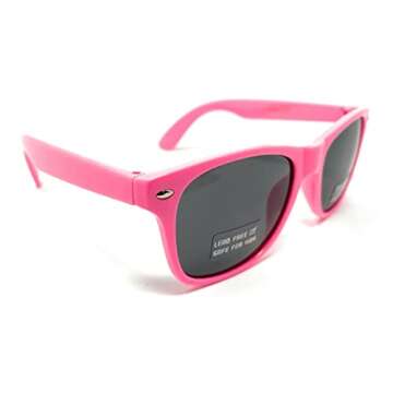 WebDeals - Kids Childrens 80's Classic Retro Sunglasses - Variety of styles and colors (Bubble Gum Pink, Smoke)