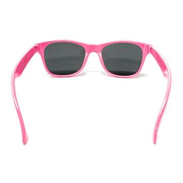 WebDeals - Kids Childrens 80's Classic Retro Sunglasses - Variety of styles and colors (Bubble Gum Pink, Smoke)