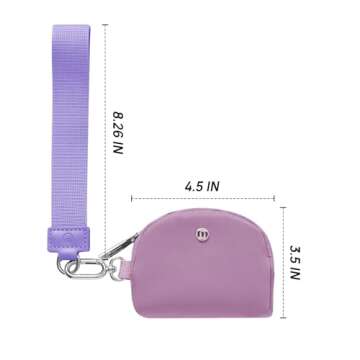 Mum's Memory Mini Zip Around Wristlet Wallet for Women Dual Pouch Wristlet Portable Coin Purse Mini Women Coin Pocket（Purple）