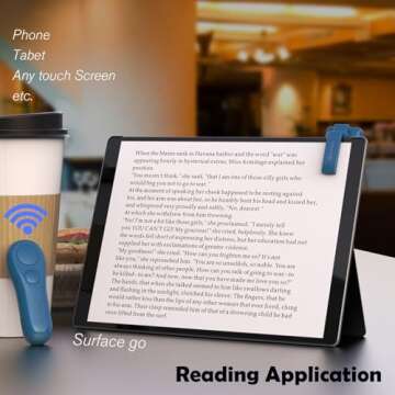 SK SYUKUYU RF Remote Control Page Turner for Kindle Reading Ipad Surface Comics, iPhone Android Tablets Reading Novels Taking Photos(Blue)