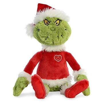 Aurora® Whimsical Dr. Seuss™ Grinch Santa Stuffed Animal - Magical Storytelling - Officially Licensed - Green 16 Inches