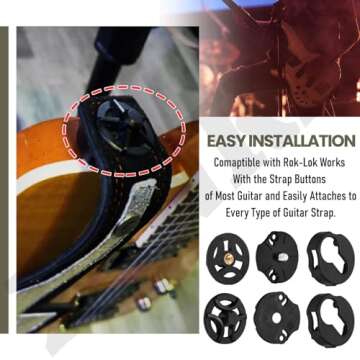 XINKE 2 Pcs Universal Quick Change Guitar Strap Lock Compatible with Rok-Lok Works With the Strap Buttons of Most Guitar and Easily Attaches to Every Type of Guitar Strap